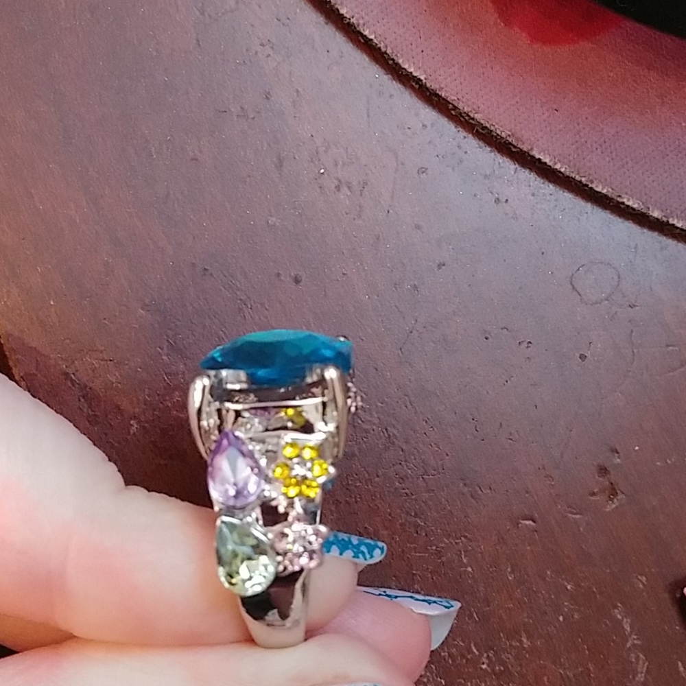 Colorful silver crystal ring - Picture 5 of 5